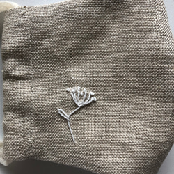 　麻　NUDE・レースフラワー刺繍×ベージュゴム　立体マスク　洗える手作り布マスク 3枚目の画像