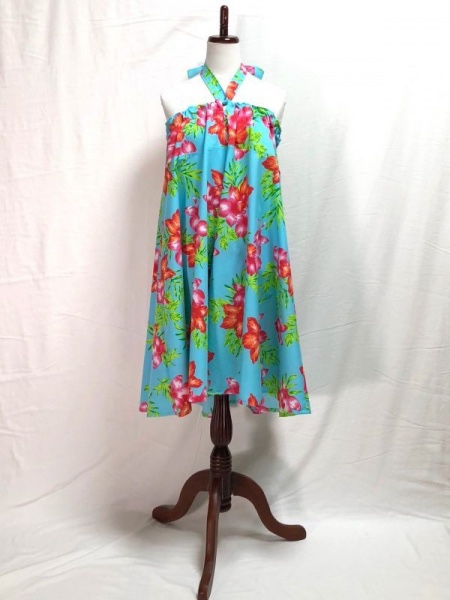 ハワイアン 可愛い リボン 3way ワンピース モハラ柄