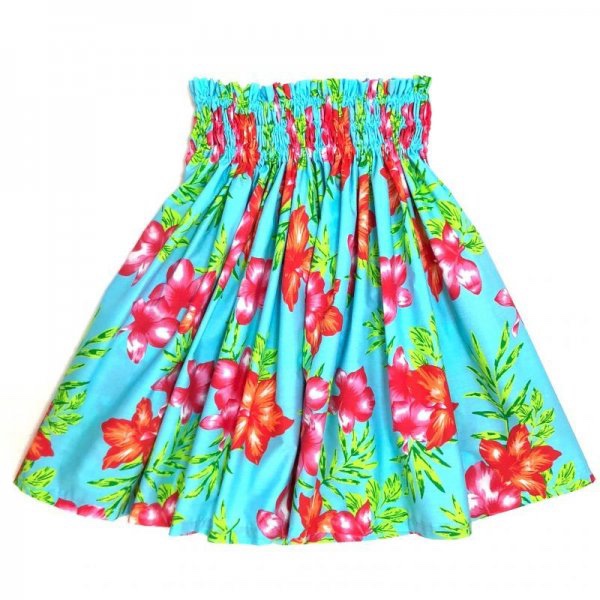 シングルパウスカート ケイキ（お子様用）丈５５cm モハラ柄 ターコイズ [puk-190s55]