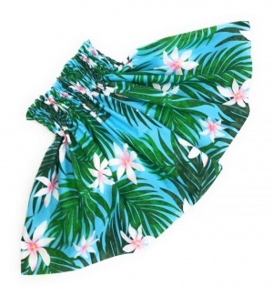 シングルパウスカート ケイキ 丈46cm ティアレ柄 ターコイズ[puk-191s46]