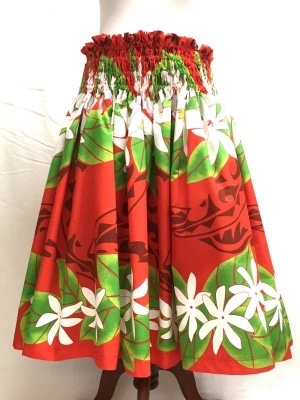 シングルパウスカート ティアレ柄 スカート丈７４cm レッドpu-161s74