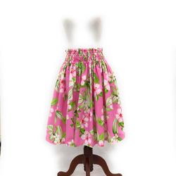 シングルパウスカート ケイキ（お子様用） 丈60cm ハイビスカス柄 ピンク 3枚目の画像