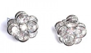 お花のクリスタルガラスピアス シルバー[maz-046]