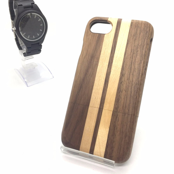 お買い得な2個セット iphoneケース 木製腕時計 木製 大切な方への贈り物 2枚目の画像