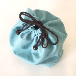 亞麻抽繩袋 - 煙藍色（用於透明手提袋） 第7張的照片