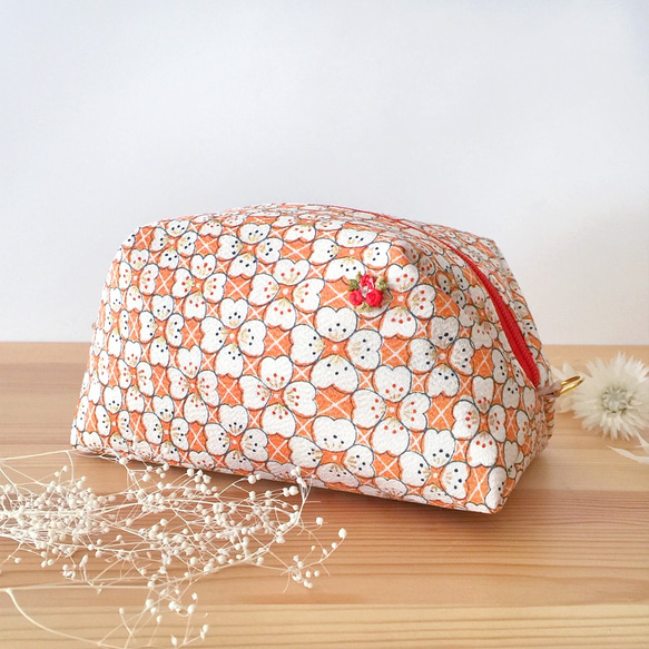 日本圖案豆袋袋，大[絲綢]-櫻花圖案 第1張的照片
