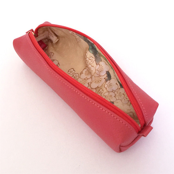 Leather pen case with Japanese Traditional pattern, Kimono 第1張的照片