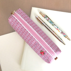 日式筆盒[絲綢]-立花圖案 第1張的照片