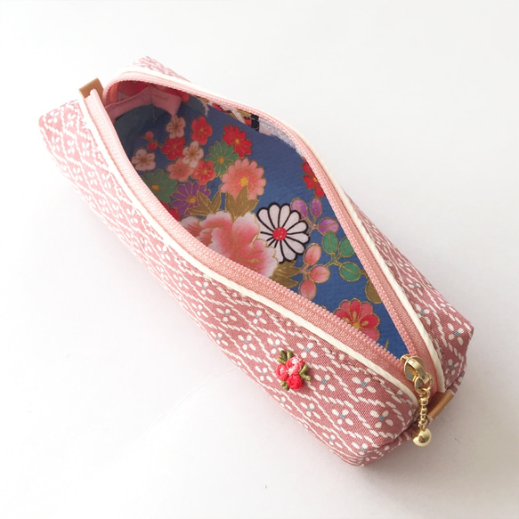 日式筆盒[絲綢]-立花圖案 第2張的照片