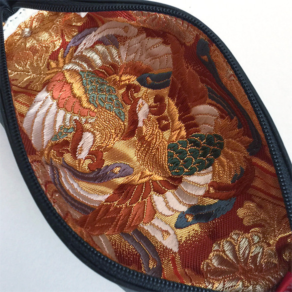 Leather pen case with Japanese Traditional pattern, Obi 第4張的照片