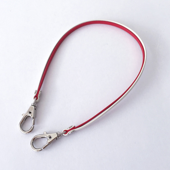 Two-tone color Leather strap (Red and Ivory)[widt3mm] 第6張的照片