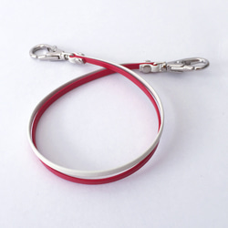 Two-tone color Leather strap (Red and Ivory)[widt3mm] 第2張的照片