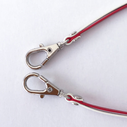 Two-tone color Leather strap (Red and Ivory)[widt3mm] 第3張的照片