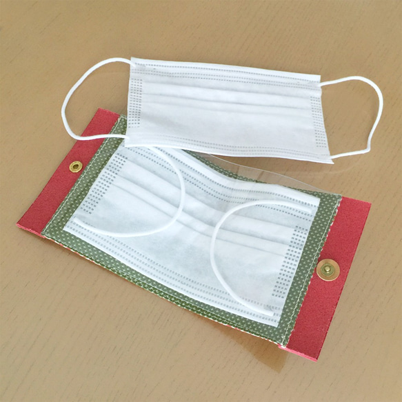 Nume皮革和日式圖案臨時口罩盒（用於無紡布口罩）-枕形圖案 第3張的照片
