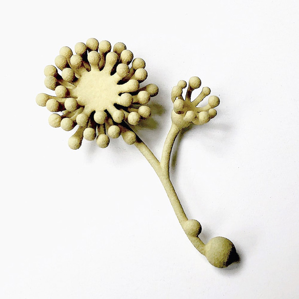 Flower Brooch Ⅱ（はなピンⅡ）（オリーブグリーン）(再販) 3枚目の画像