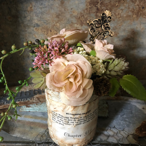 母の日、ビンテージ風、シャビー、フラワーギフト、さび風  