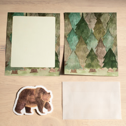 森のミニレターセット＜オプション クマのミニメッセージカード＞ 3枚目の画像