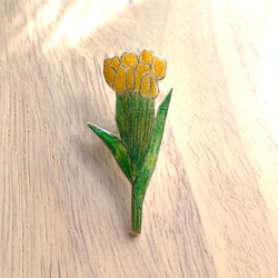 チューリップの花束の原画ピンバッジ 4枚目の画像
