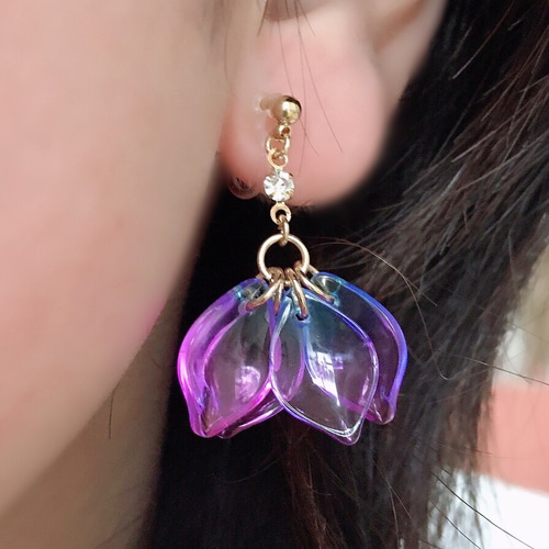 ラピスラズリチェコガラス　小さな食器　ピアス　ミニチュア ラピスラズリチェコガラス 小さな食器 ピアス ミニチュア ラピスラズリ