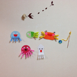知育玩具✳︎海の生き物達と洗濯バサミ遊び3つの楽しみ方ができる！ ラミネート加工 プレゼントにオススメ！ 2枚目の画像