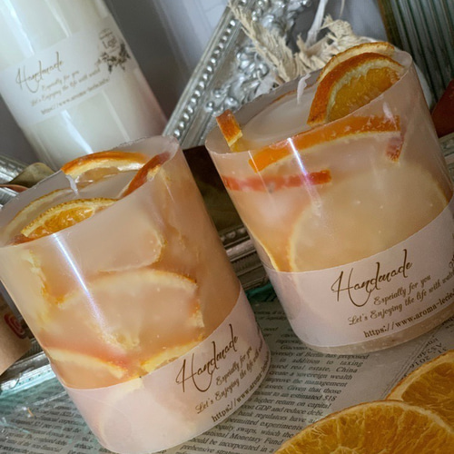 ボタニカルキャンドル　キャンドルホルダー　No.159　ミモザ　オレンジ 人気のミモザ ボタニカルキャンドル キャンドル・キャンドル