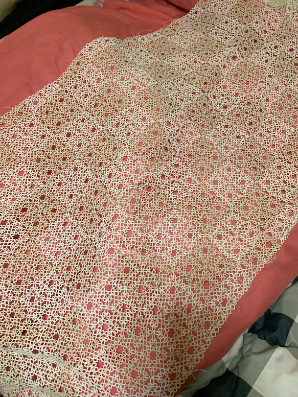 【一点限り】タティングレースベッドカバー 