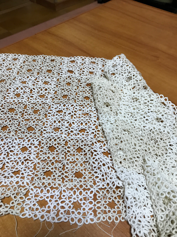 【一点限り】タティングレースベッドカバー 
