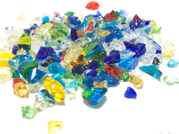 琉球ガラスカレット大量 琉球ガラスのかけら カレット 小粒 3色セット : りゅうか商事