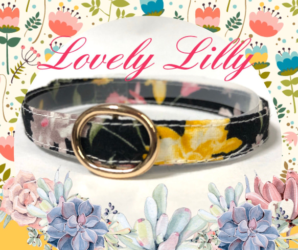 Lovely Lilly＊迷子札付＊軽い猫の首輪 1枚目の画像