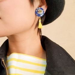 ◆blue×lemon スカ虎タッセルピアス・イヤリング◆ 2枚目の画像