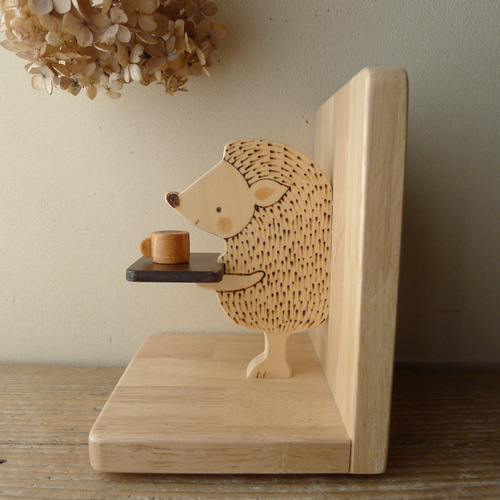 ブックエンド「ハリネズミのウエイター」 その他インテリア雑貨