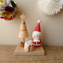 クリスマス限定！置物　(サンタとツリー)A 1枚目の画像