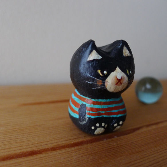 コロポックン人形　黒猫 3枚目の画像