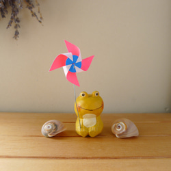 木彫り　蛙（イエロー） 9枚目の画像