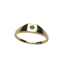 SALE!9月末まで　Emerald signet ring 1枚目の画像