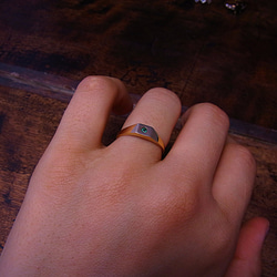 SALE!9月末まで　Emerald signet ring 5枚目の画像