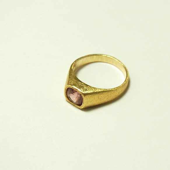 pink tourmaline signet ring 3枚目の画像