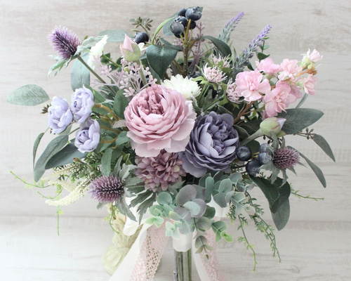 ヘレンド    アンティーク 単色 パープルピンク  フラワーブーケ ３枚セット 0_8b87ea2006e6dbb5efe8e2c4f3ab