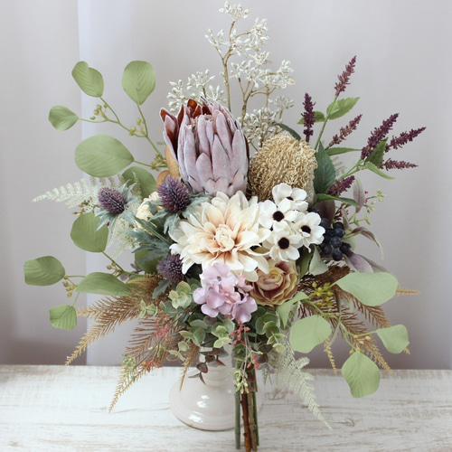 オーダーメイドブーケ22,000円～／ドライフラワー風プロテア  