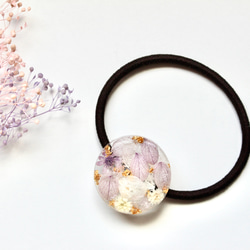 藤色紫陽花ヘアゴム 1枚目の画像