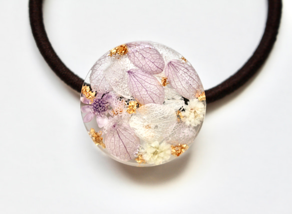 藤色紫陽花ヘアゴム 3枚目の画像