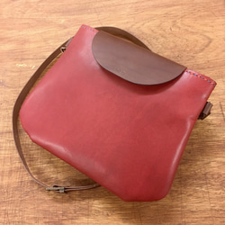 かわいい革のショルダーバッグ（ポシェット・サコッシュ） 2枚目の画像
