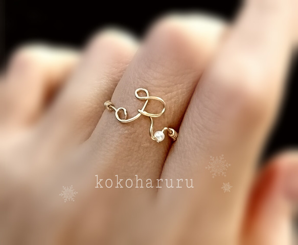 orderイニシャルRing［14kgf］☆受注制作☆ 1枚目の画像