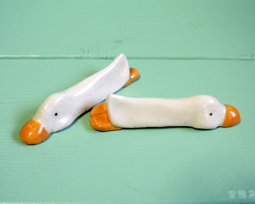 がーちゃん（アヒル）はしおき 素ペア 箸・箸置き 家鴨窯