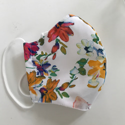 職人が作る布マスク　レオタード生地　花柄 2枚目の画像