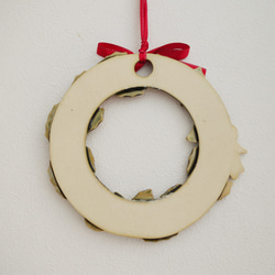 『早割クリスマス2021』陶器のクリスマスリース　ジンジャークッキー＆リスモチーフ 5枚目の画像