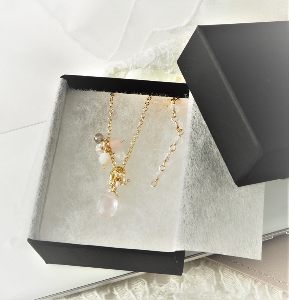 ふわり桜色ネックレス　14gf