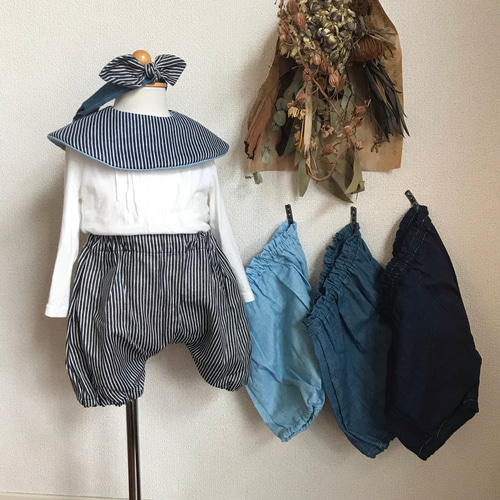 選べる もも丈かぼちゃパンツ デニム風 100センチ 110センチ （80 