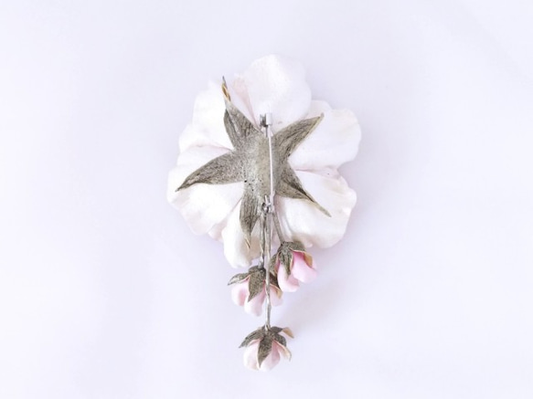 [K&#39;s 訂購] 舊玫瑰花蕾皮革胸花（甜粉色） 第3張的照片