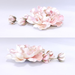 [K&#39;s 訂購] 舊玫瑰花蕾皮革胸花（甜粉色） 第4張的照片